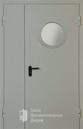 Фото двери «Полуторная с круглым стеклом EI-30» в Туле