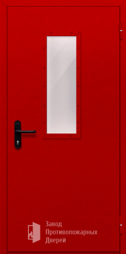 Фото двери «Однопольная со стеклом (красная)» в Туле