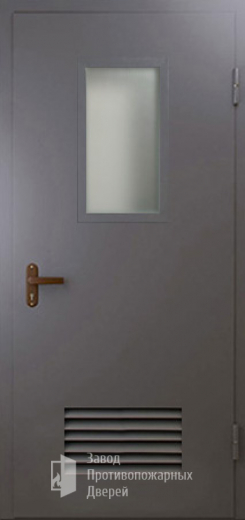 Фото двери «Техническая дверь №5 со стеклом и решеткой» в Туле