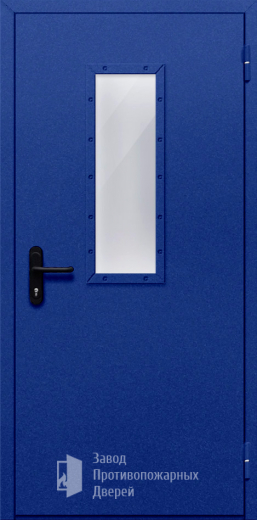 Фото двери «Однопольная со стеклом (синяя)» в Туле