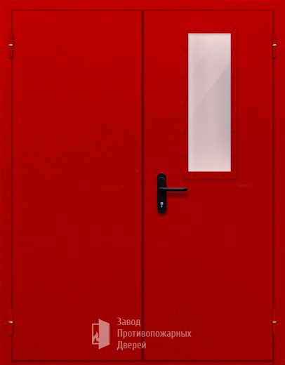 Фото двери «Двупольная со стеклом (красная)» в Туле