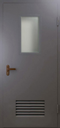 Фото двери «Техническая дверь №5 со стеклом и решеткой» в Туле