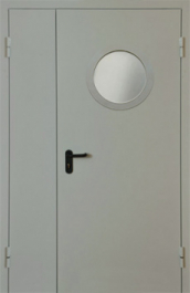 Фото двери «Полуторная с круглым стеклом EI-30» в Туле